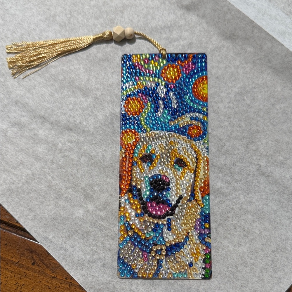 Decorative Dog Diamond Bookmark - Multicolor